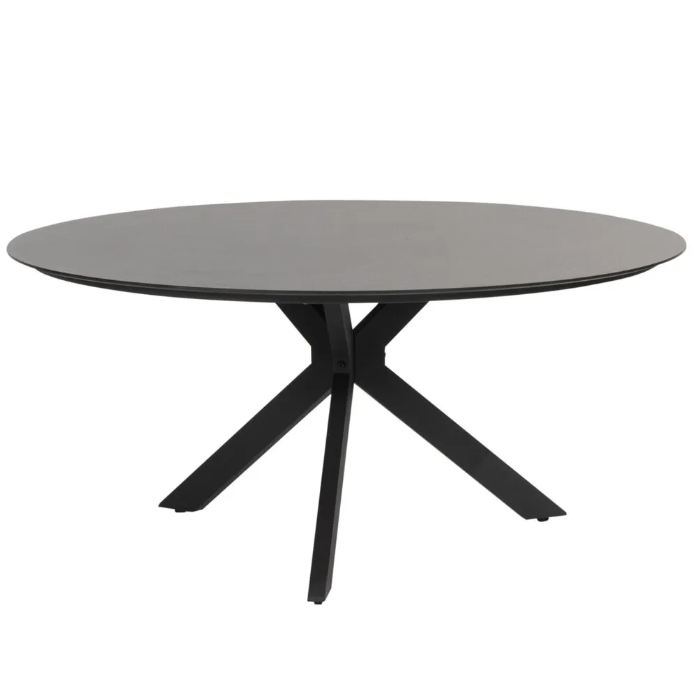 4 Seasons Outdoor Locarno dining tuintafel 160 cm rond HPL antraciet 4 Seasons Outdoor